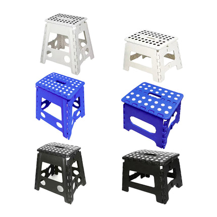 2PCS Plastic Folding Stool Set Portable Space Saving Step Stools Indoor Outdoor