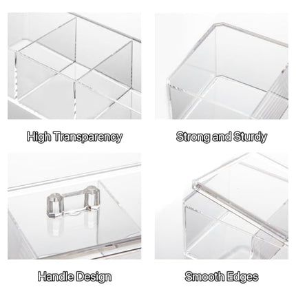2PCS Multi-Function Plastic Storage Boxes with Lids Transparent for Home Use