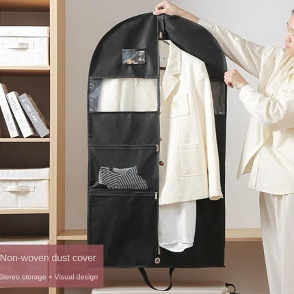 2pcs Hanging Closet Garment Dust Cover Storage Bag Clothes Protector Organizer
