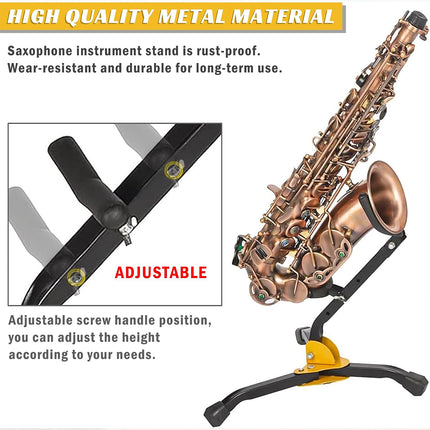 Portable Foldable Alto Tenor Saxophone Stand Stable Non Slip For Music Practice