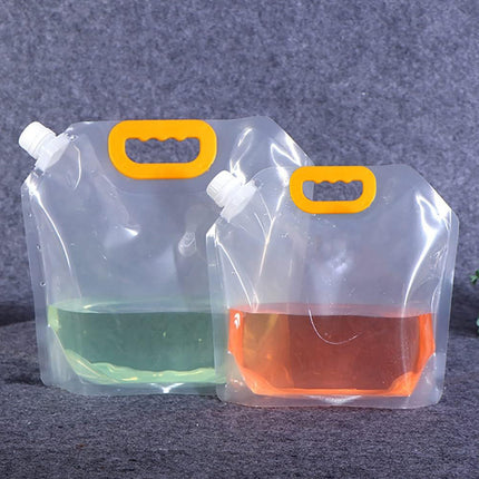 20PCS Portable Clear Water Storage Bags 1.5L 2.5L with Cap for Camping Picnic
