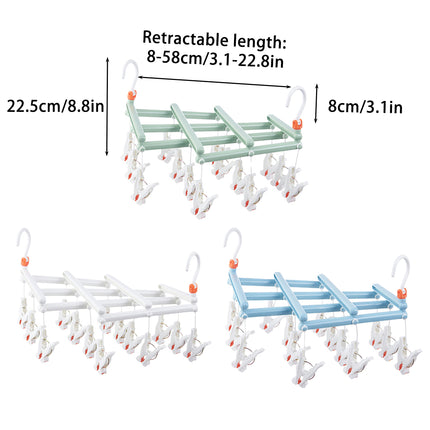 Plastic Socks Drying Rack Multi Clip Clothes Hanger Laundry Organizer Holder