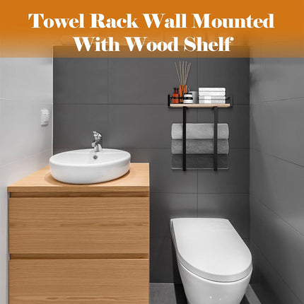 Wall Mounted Bathroom Towel Rack Storage Shelf Multifunctional Holder For Towels