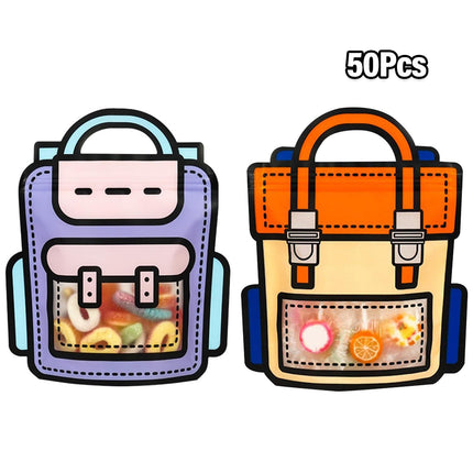 50pcs Portable Gift Bags Toy Snack Packing Bags Small Clear Storage Pouch