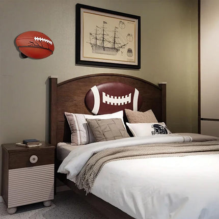 Wall Mounted Football Display Rack Metal Sports Holder for Rugby Soccer Ball Use