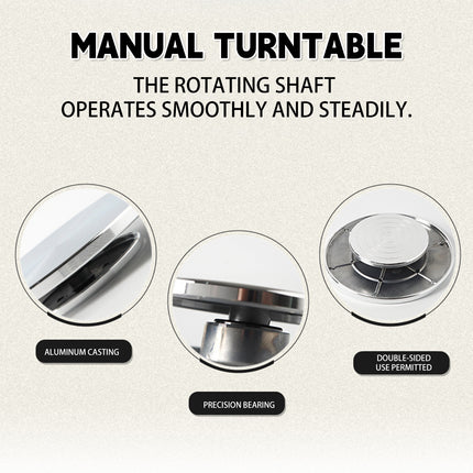 Ceramic Manual Turntable Aluminum Alloy Revolving Stand Double-Sided Usable