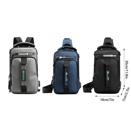 Large Capacity Multi Functional Shoulder Bag with USB Port Water Resistant