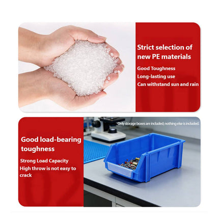 2PCS Thickened Slanted Plastic Storage Box for Screws Nuts Crafts Storage Use