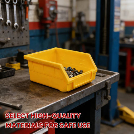 Yellow Plastic Parts Bins 5 Pack 14x10.5x7.5cm