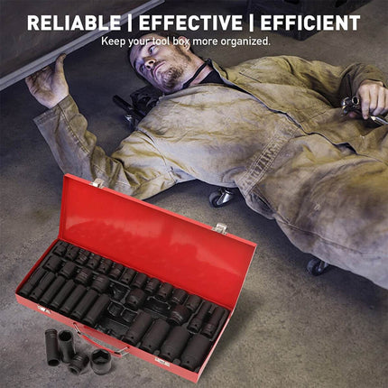 35pc Air Impact Socket Set Heavy Duty Mechanic Deep Socket Tool Kit