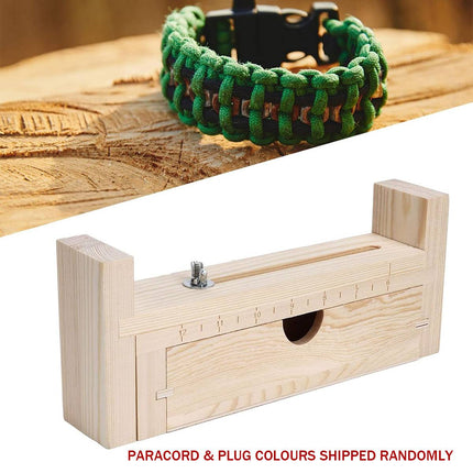 Solid Wood Paracord Bracelet Jig Adjustable Braiding Maker Tool Storage Drawer