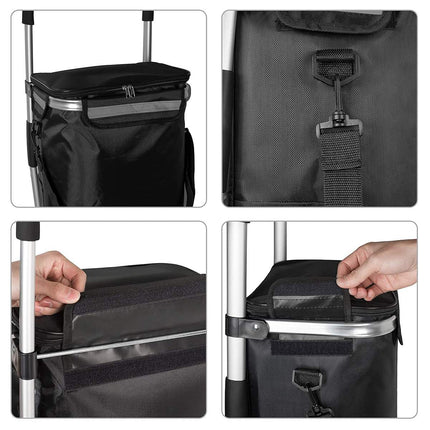 Folding Shopping Cart with Wheels Portable Utility Trolley Grocery Storage Bag