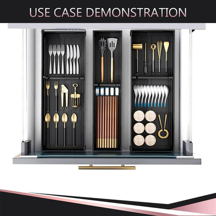 Under Cabinet Drawer Organizer Bin Silverware Utensil Holder Storage Container