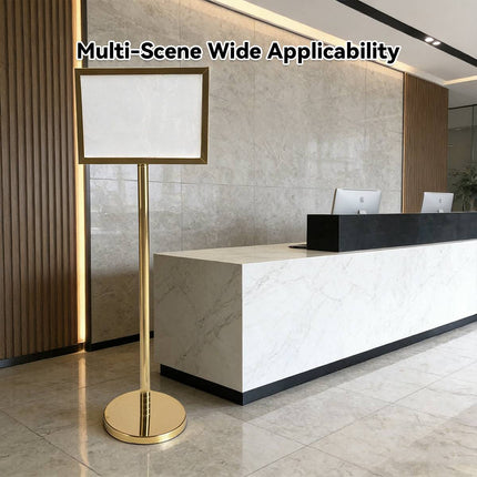 Gold A3 Floor Menu Display Stand Stainless Steel
