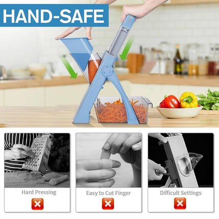 Multi Functional Vegetable Cutter Mandoline Slicer Dicer Stainless Steel Blades