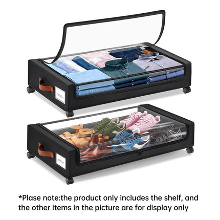Under Bed Storage Bin with Wheels Sturdy Dustproof Sliding Organizer Box