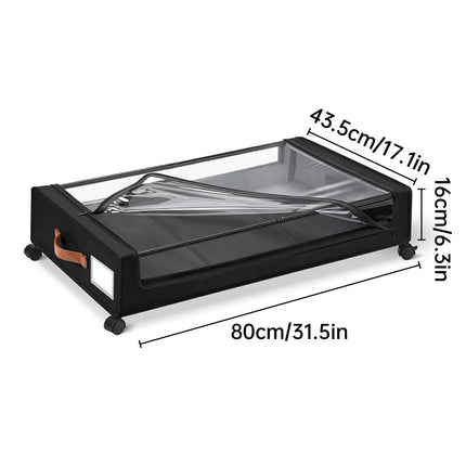 Under Bed Storage Bin with Wheels Sturdy Dustproof Sliding Organizer Box