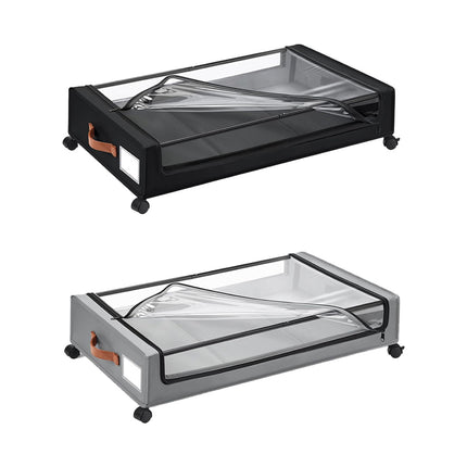Under Bed Storage Bin with Wheels Sturdy Dustproof Sliding Organizer Box