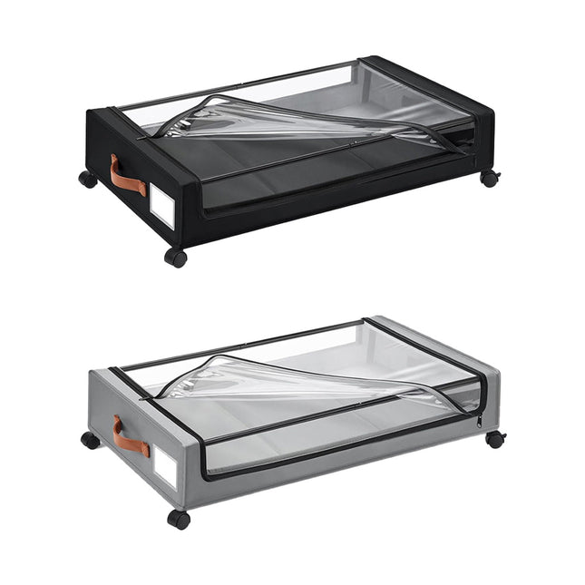 Under Bed Storage Bin with Wheels Sturdy Dustproof Sliding Organizer Box