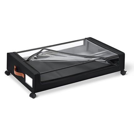 Under Bed Storage Bin with Wheels Sturdy Dustproof Sliding Organizer Box