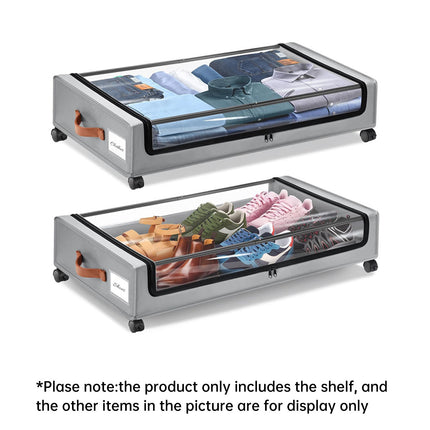 Under Bed Storage Bin with Wheels Sturdy Dustproof Sliding Organizer Box