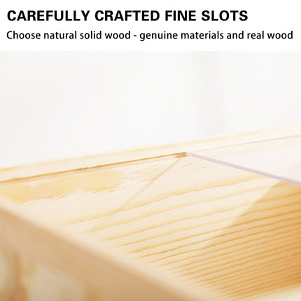 Solid Wood Storage Box with Acrylic Sliding Lid Pull Out Gift Packaging Case