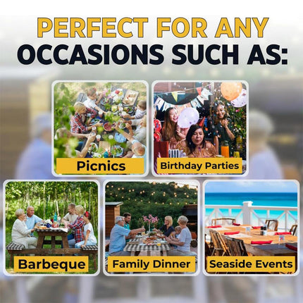 Durable Waterproof 3pcs Outdoor Patio Picnic Tablecloth Cover Set for BBQs