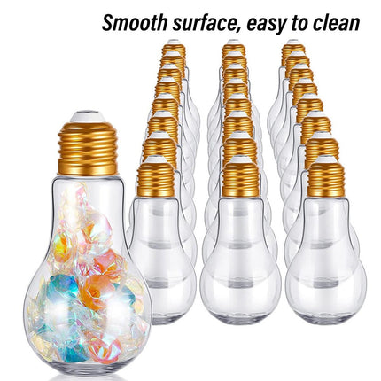 50PCS 100ML Transparent Bulb Bottle Plastic Candy Jar Storage Container Reusable