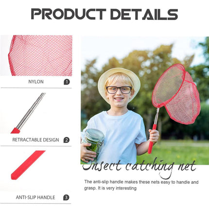 7pcs Telescopic Fishing Net Small Insect Catching Net Outdoor Fun Toy Set