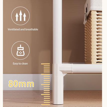 Simple Clothes Rack Steel Frame Non-Woven Fabric Durable for Bedroom Storage Use