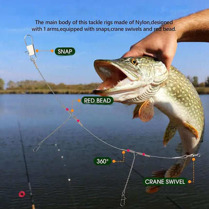 10PCS Wire Balance Hooks Anti Tangle Sea Fishing Rigs Accessories Tackle Set
