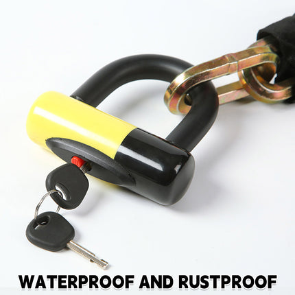 Motorcycle Bicycle Chain Lock with U-Lock Hardened Steel Anti-Theft Keyed Set