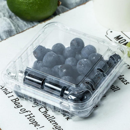 100pcs Transparent Plastic Fruit Box with Tape Cover Storage Packaging for Fruit