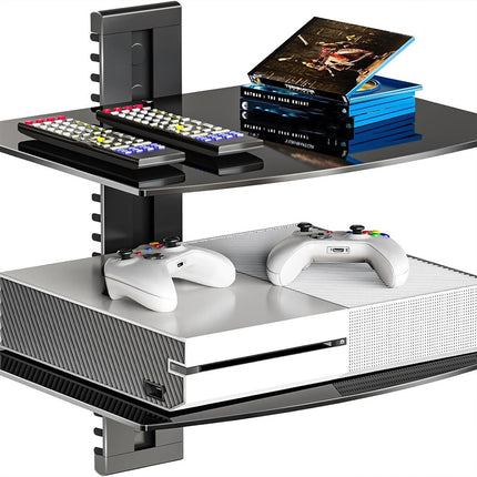 2-Tier Set-Top Box Mount Sturdy for DVR DVD Player Media Storage Home Use