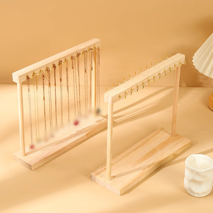 Solid Wood Necklace Jewelry Display Racks for Home Store Showcase Storage