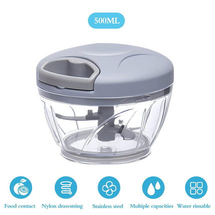 500ml Manual Meat Mincer Garlic Chopper Rotate Garlic Press Crusher Vegetable