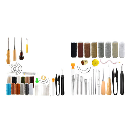 Hand Sewing Kit Canvas Leather Craft 31 or 37PCS Big Eye Needles Cotton Thread