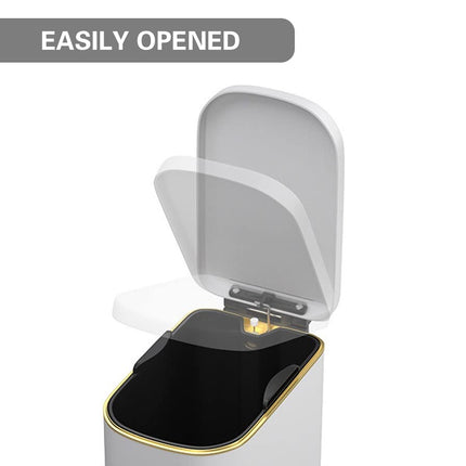 10L Stainless Steel Pedal Trash Can Hands Free Anti Odor Easy Clean Waste Bin