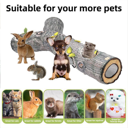 Large Collapsible Cat Tunnel Toys Interactive Kitten Tube Toys with Peek Holes