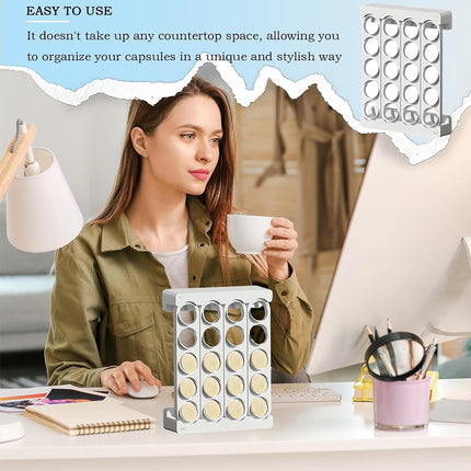 Wall Mounted Coffee Capsule Storage Rack SpaceSaving for Kitchen Cafe Countertop