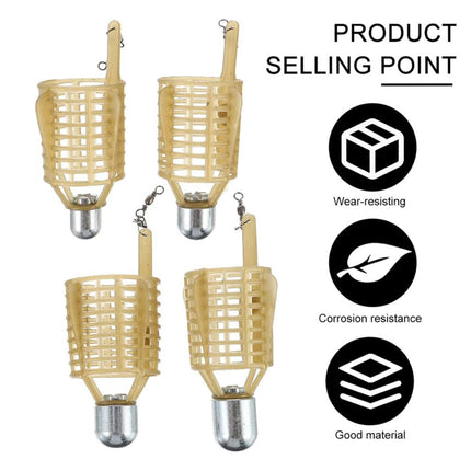 4PCS Fishing Bait Cage Nest Feeder Trap Durable Mesh Basket for Carp Fishing