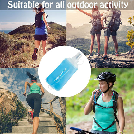 Folding Sports Water Bottle TPU Soft 150ml 250ml 500ml Dust Cap Travel Gym