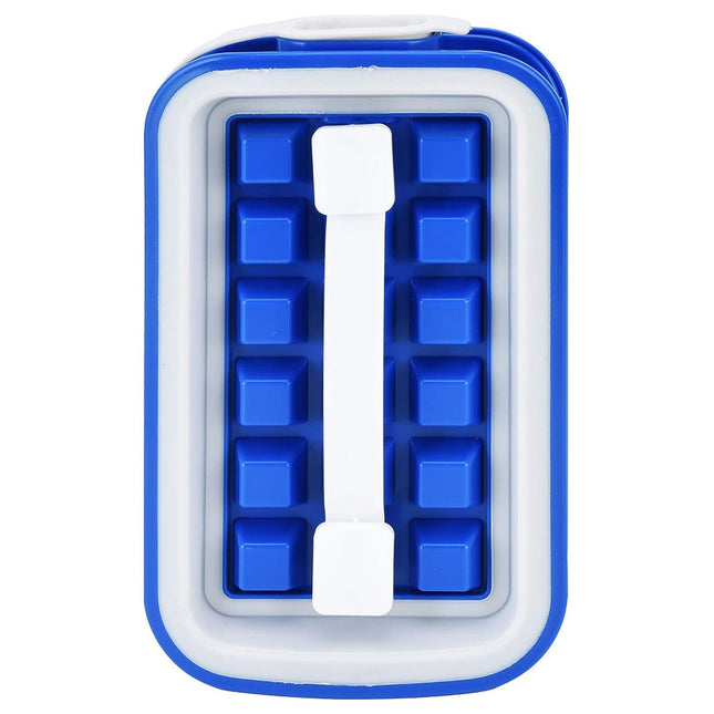 Silicone Ice Cube Tray Box Folding Square Ice Lattice Mold Container For Freezer