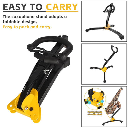 Portable Foldable Alto Tenor Saxophone Stand Stable Non Slip For Music Practice