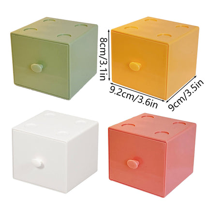 Storage Box 2PCS Desktop Square Stackable Drawers Organizer for Office Home