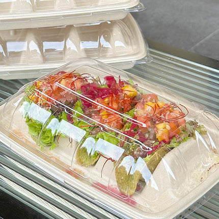 50PCS Taco Box Disposable Paper Tray Food Serving Holder Takeout Party Catering