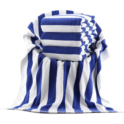4pcs Striped Bath Towels 75x150cm Soft Absorbent Cotton Towels for Bathroom