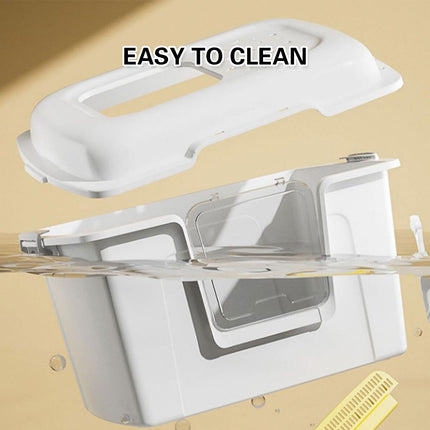 Large Enclosed Cat Litter Tray With Door Anti Splash Odour Control Cat Toilet Box