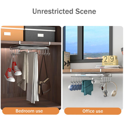 Cabinet Hanging Storage Rack Stainless Steel Silver Kitchen Organiser