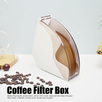 Fan Shaped Coffee Filter Storage Dustproof Box Easy To Access For Cafe Kitchen